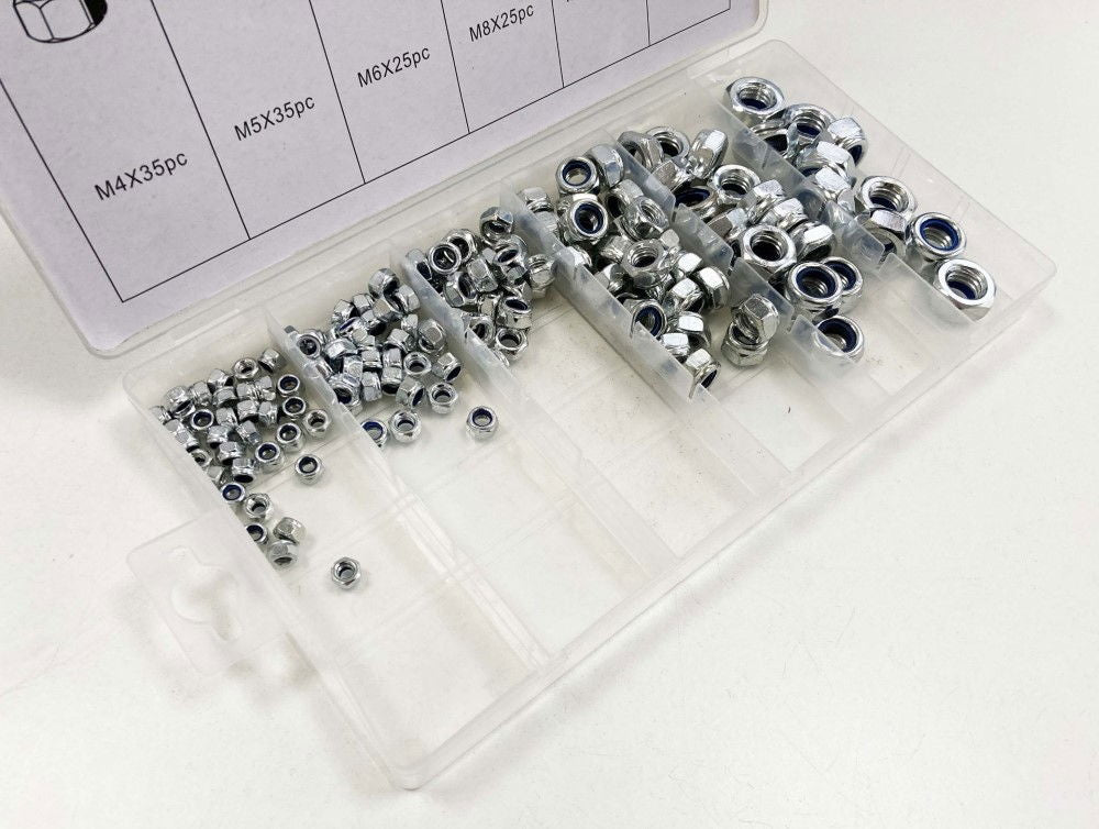 LOCKNUT ASSORTMENT 146pc IN STORAGE BOX - TOOLZONE KDPHW166