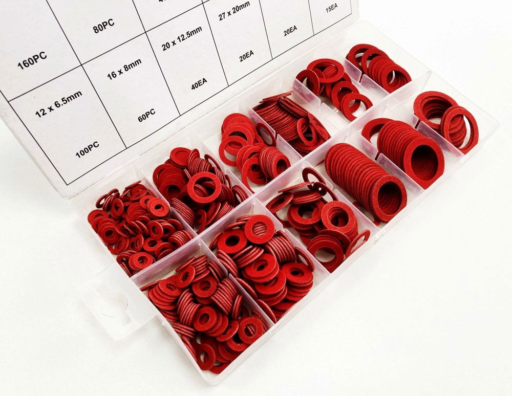 FIBRE WASHER ASSORTMENT 600pc IN STORAGE BOX - TOOLZONE KDPHW190