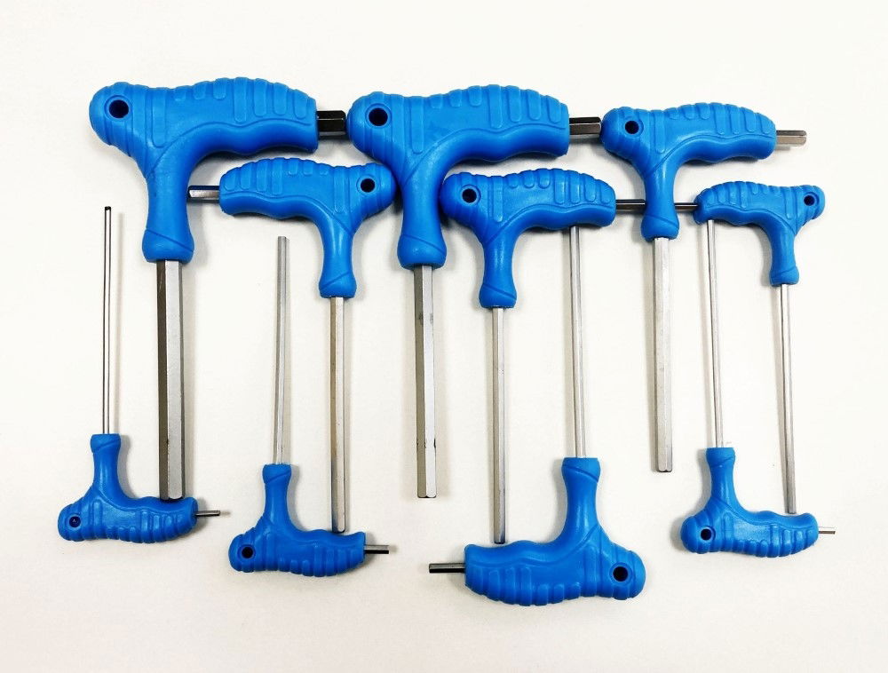 HEX KEY SET T HANDLE AF 10pc IN RACK CHROME VANADIUM - TOOLZONE KDPHX016