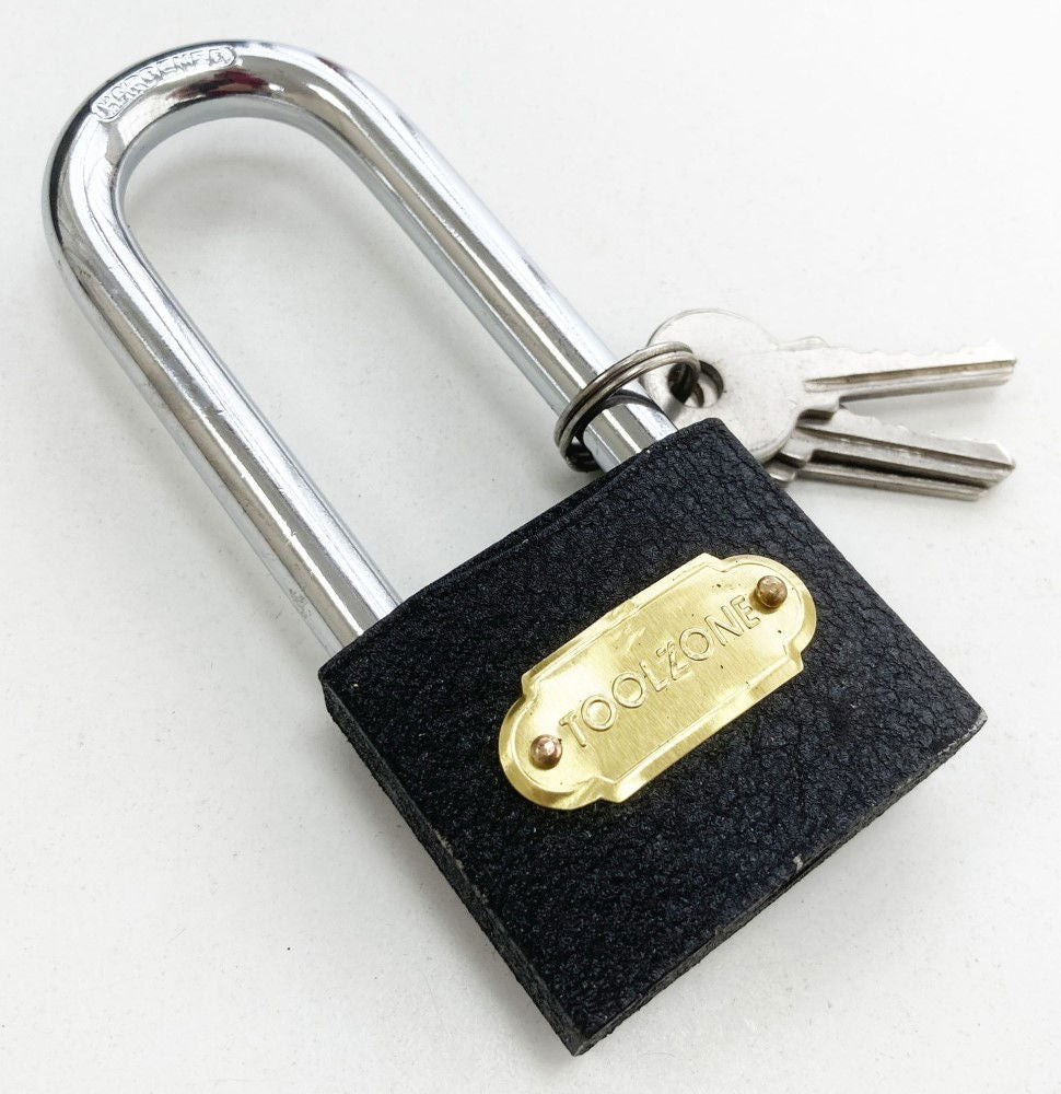 PADLOCK LONG SHANK CAST IRON 50mm WITH 3 KEYS - TOOLZONE KDPLK032