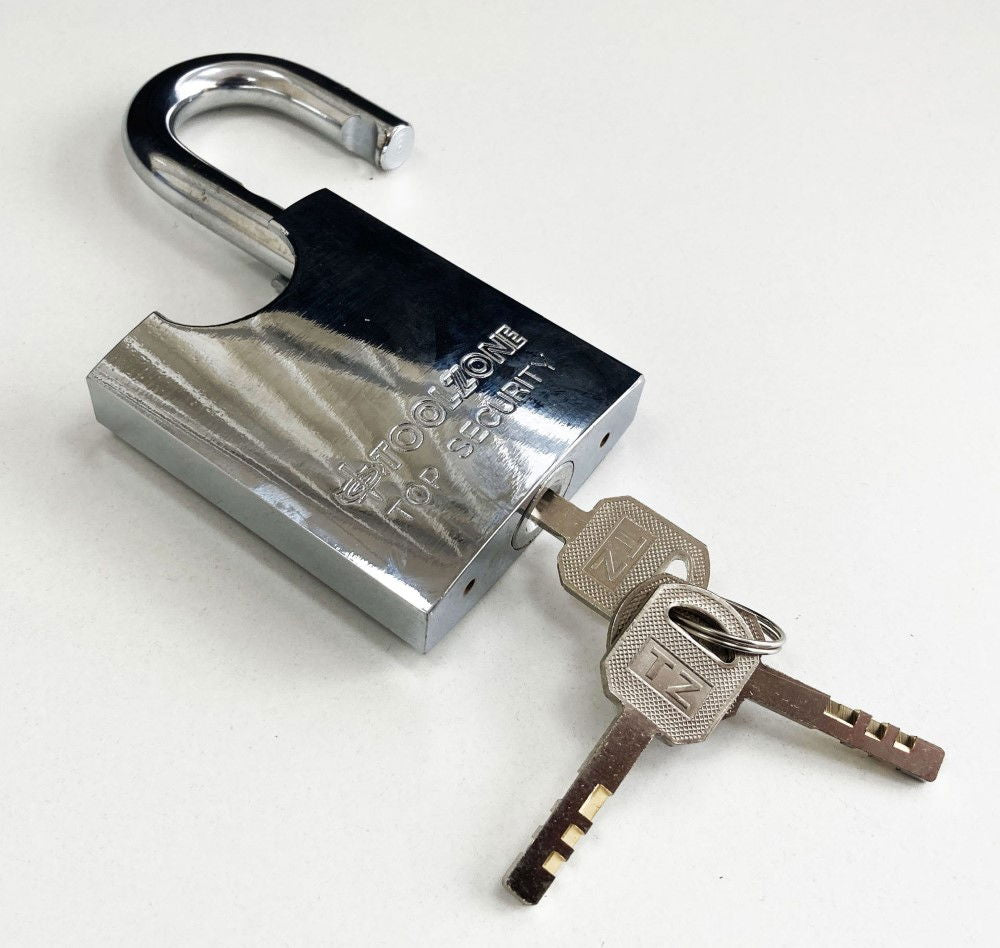 PADLOCK CLOSED SHACKLE STEEL 60mm WITH 3 KEYS - TOOLZONE KDPLK047