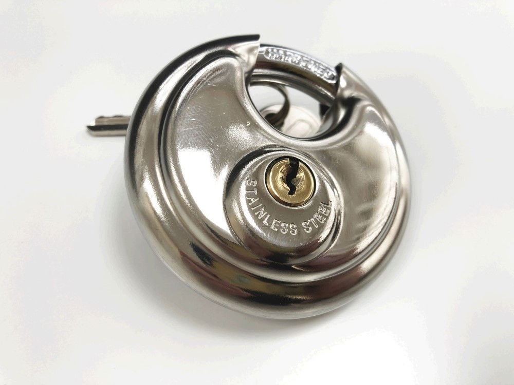 PADLOCK DISC 70mm HARDENED SHACKLE WITH 2 KEYS - TOOLZONE KDPLK050