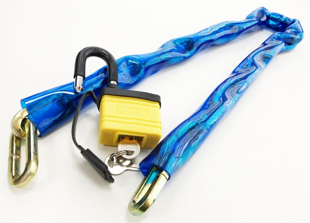 CHAIN PVC 1m x 8mm WITH 50mm LAMINATED PADLOCK - TOOLZONE KDPLK071