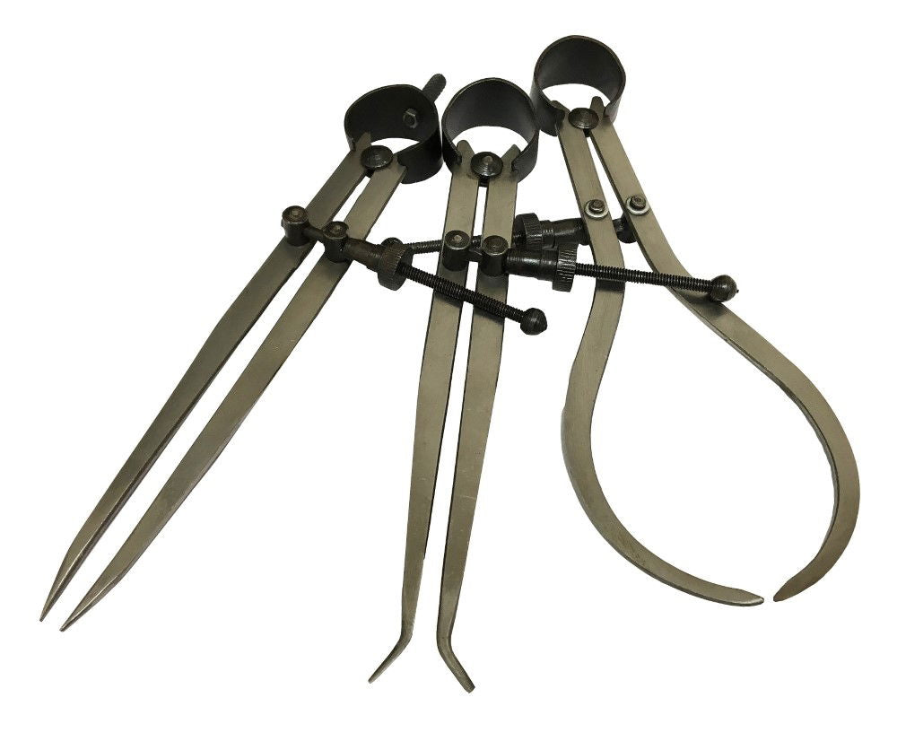 SPRING CALLIPER SET 3 PIECE INTERNAL EXTERNAL DIVIDING 180mm - TOOLZONE KDPMS153