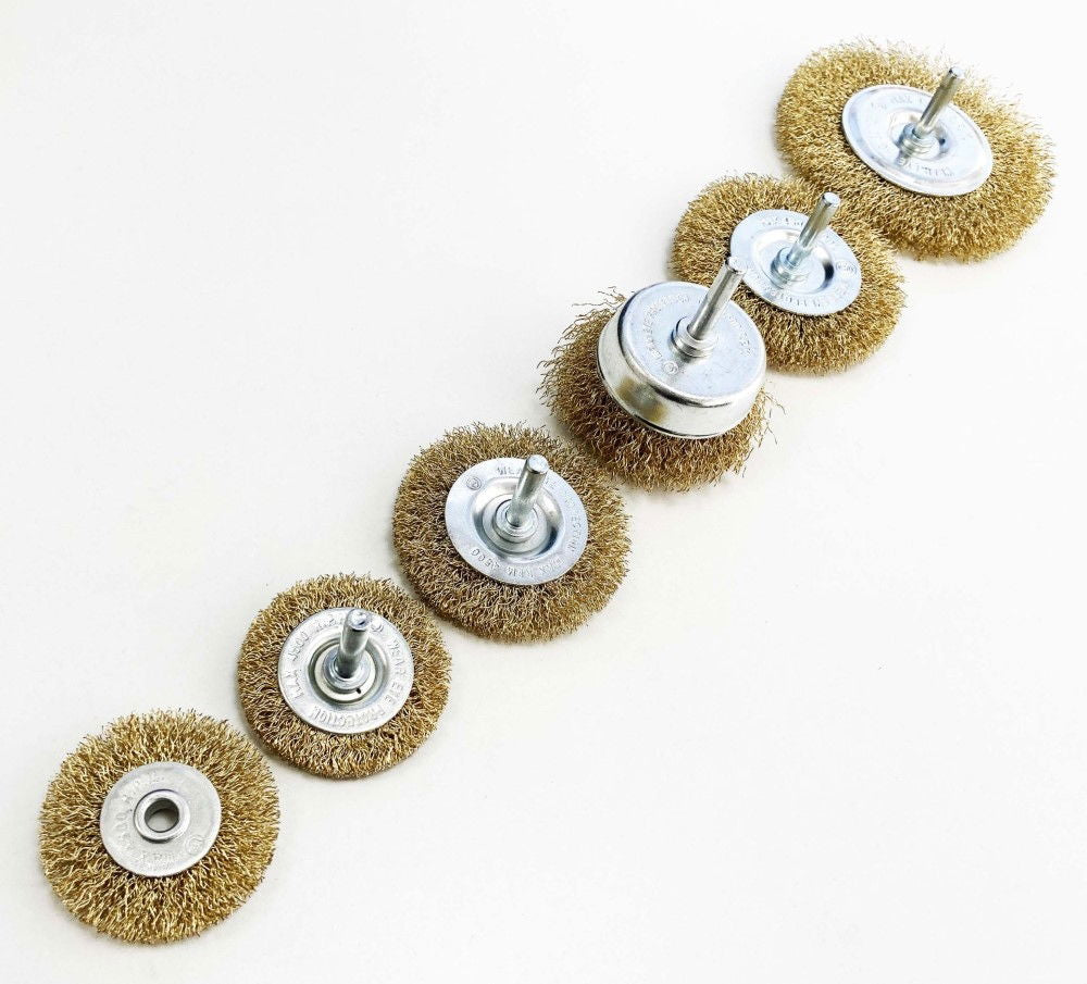 ROTARY WIRE WHEEL AND CUP BRUSH SET 6 PIECE 38/50/63/75mm 6mm SHANK - TOOLZONE KDPPA083