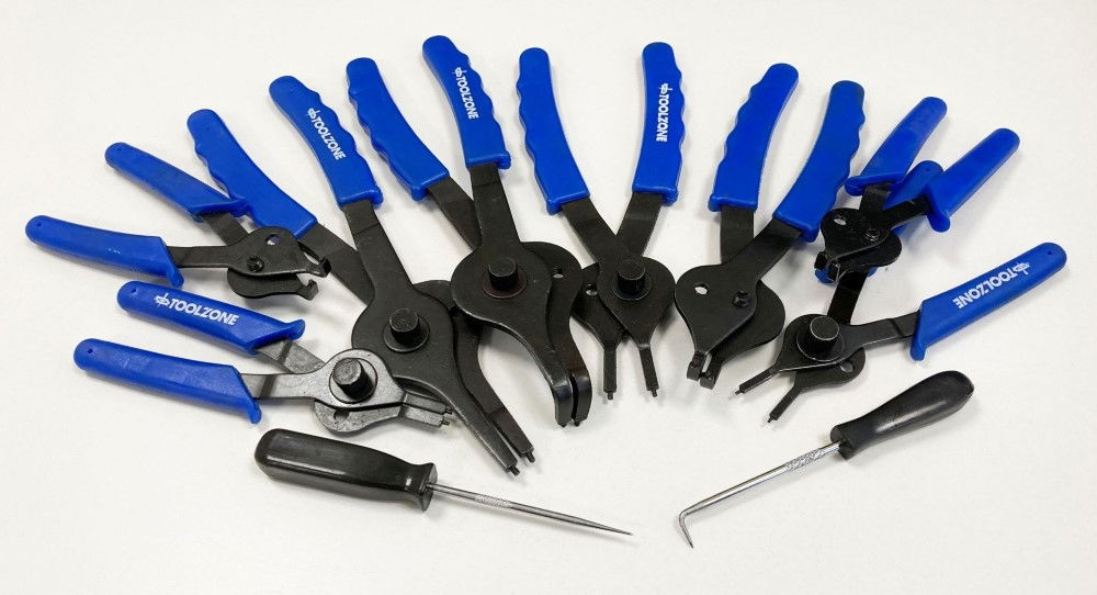 CIRCLIP PLIER SET 11PC HEAT TREATED STEEL WITH STORAGE CASE - TOOLZONE KDPPL136
