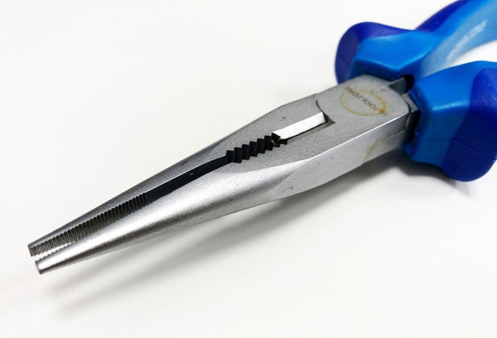 LONG NOSE PLIER HEAVY DUTY 8 SATIN FINISH DROP FORGED STEEL - TOOLZONE KDPPL205