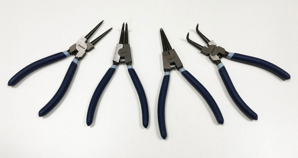 CIRCLIP PLIERS SET 4PC 7 INTERNAL AND EXTERNAL STRAIGHT AND BENT - TOOLZONE KDPPL241
