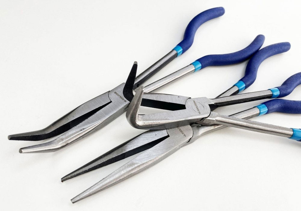 LONG NOSE PLIERS SET 3PC 11 STRAIGHT 45° 90° - TOOLZONE KDPPL270