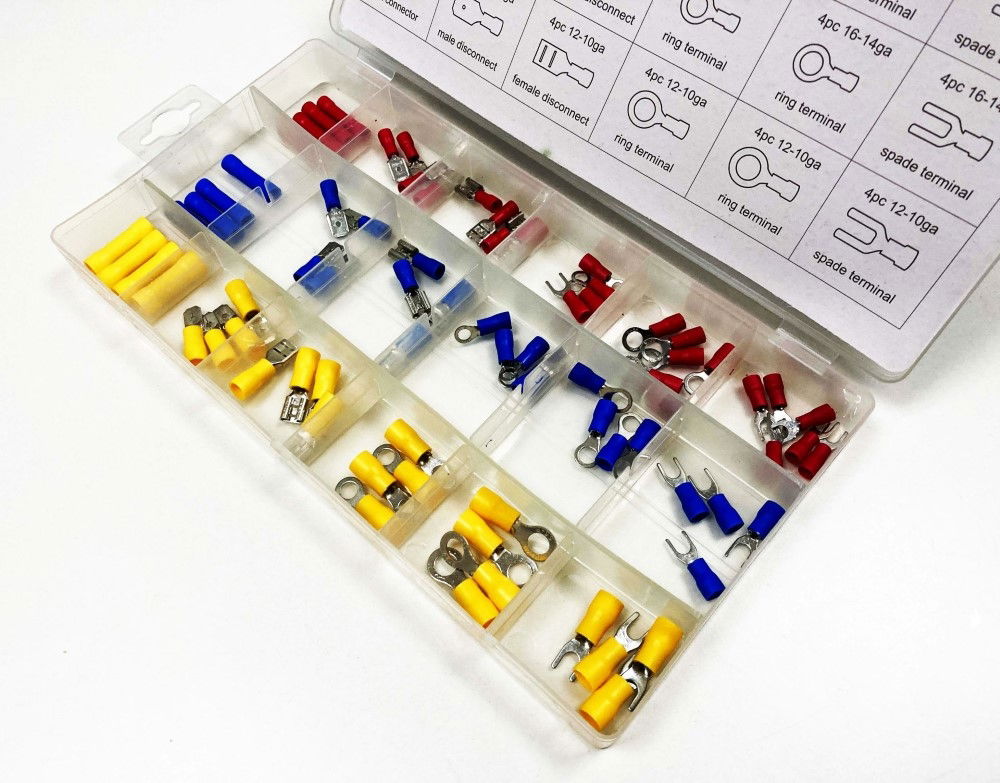 TERMINALS ASSORTMENT BOX 76PC 12-10ga 16-14ga 22-18ga - TOOLZONE KDPPL277
