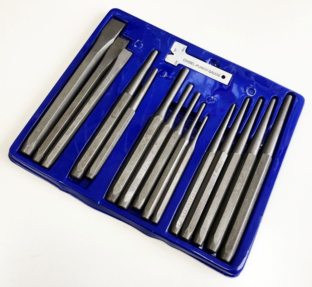 PUNCH AND CHISEL SET 16PC CRV 6150 TEMPERED - TOOLZONE KDPPN004