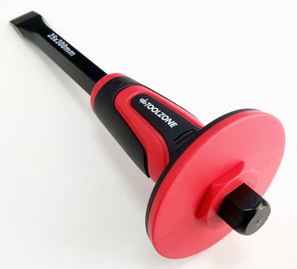 COLD CHISEL 300 x 25mm DROP FORGED STEEL SOFT GRIP - TOOLZONE KDPPN169