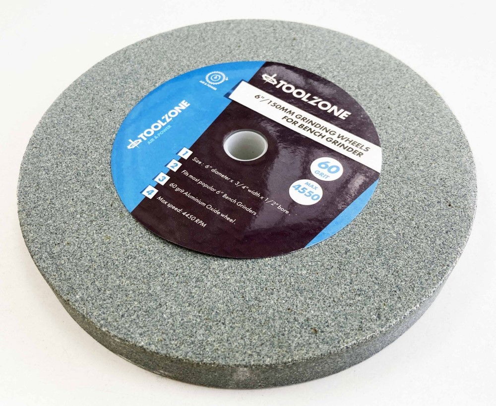 GRINDING WHEEL FINE 6 60GRIT 19mm THICK ALUMINIUM OXIDE - TOOLZONE KDPPW020F