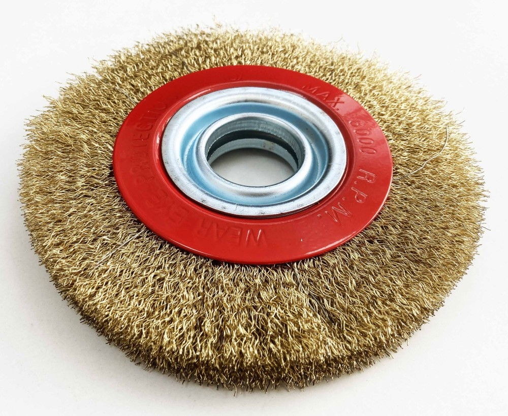 WIRE WHEEL 6 FOR BENCH GRINDER WITH PLASTIC BUSHES - TOOLZONE KDPPW064