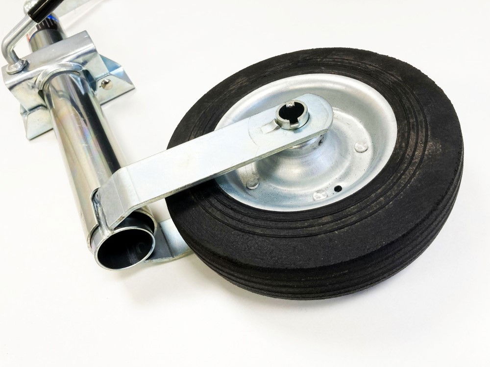 TRAILER JOCKEY WHEEL 42mm 200mm RUBBER TYRE SWING BACK 350lb - TOOLZONE KDPRM016