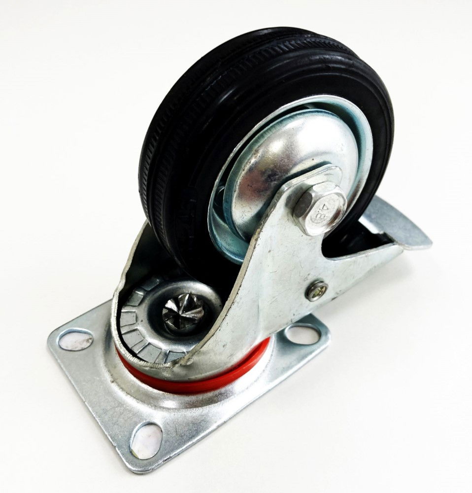 CASTOR SWIVEL WITH BRAKE 3 45kg PLATE 74x60mm - TOOLZONE KDPRM031