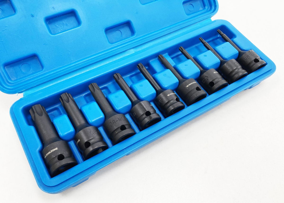 IMPACT STAR BIT SET 9PC T20-T70 1/2 DRIVE - TOOLZONE KDPSD071