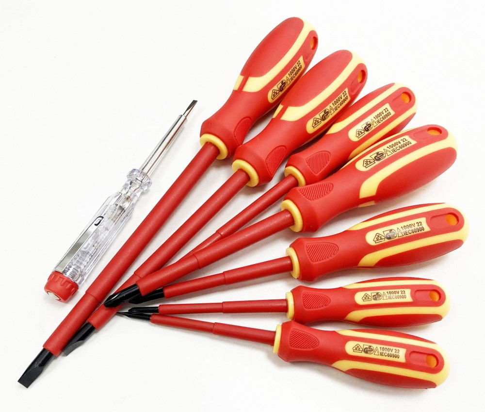SCREWDRIVER SET VDE 8PC WITH TESTER - TOOLZONE KDPSD193