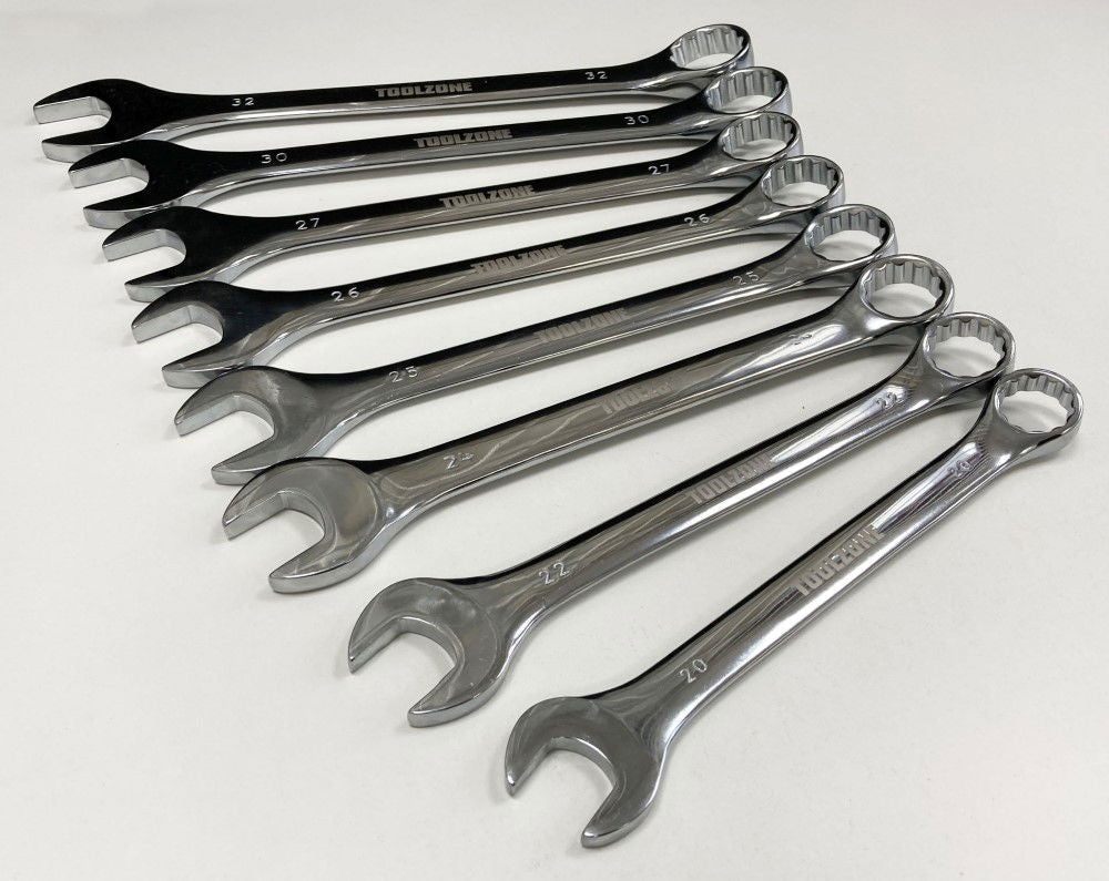 JUMBO SPANNERS SET 8PC 20-32mm CHROME VANADIUM - TOOLZONE KDPSP007