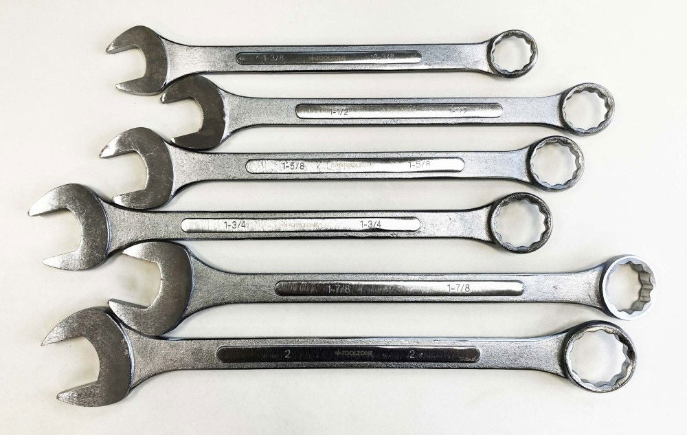 JUMBO COMBINATION SPANNERS SET 6PC 1-3/8 TO 2 AF - TOOLZONE KDPSP009