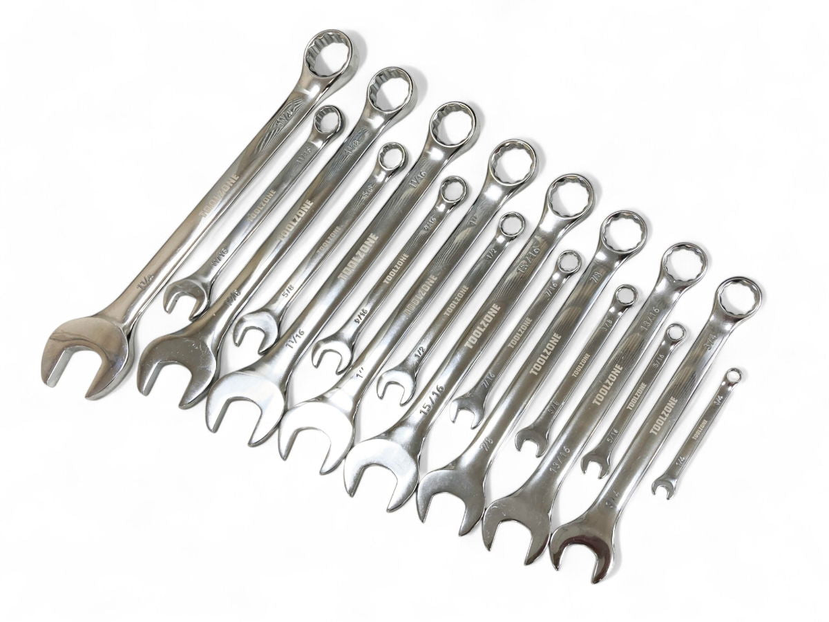 COMBINATION SPANNER SET 16PC AF CHROME VANADIUM POLISHED - TOOLZONE KDPSP010