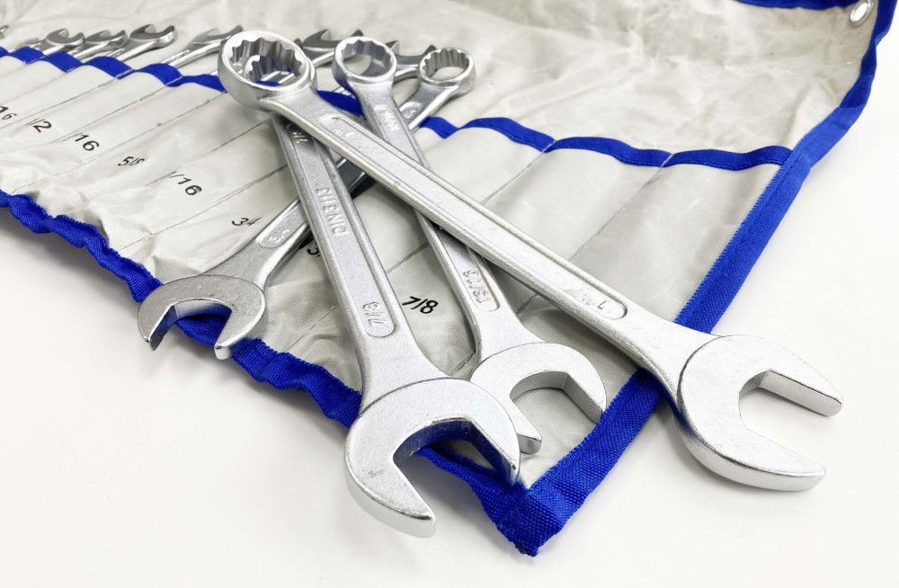 COMBINATION SPANNER SET 24PC METRIC/AF DROP FORGED CHROME PLATED - TOOLZONE KDPSP011