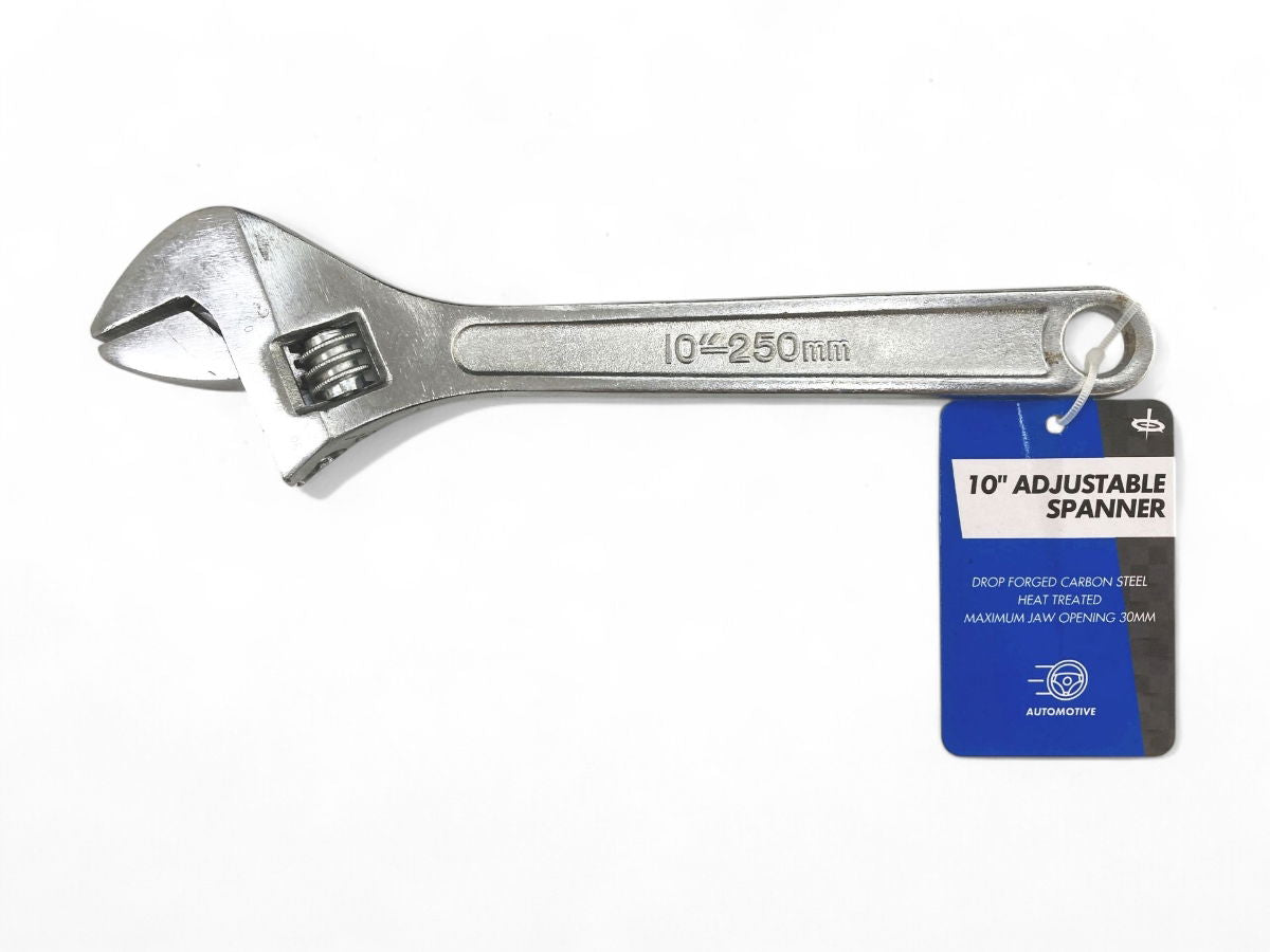 ADJUSTABLE SPANNER 10 MAX JAW 29mm DROP FORGED CHROME PLATED - TOOLZONE KDPSP044