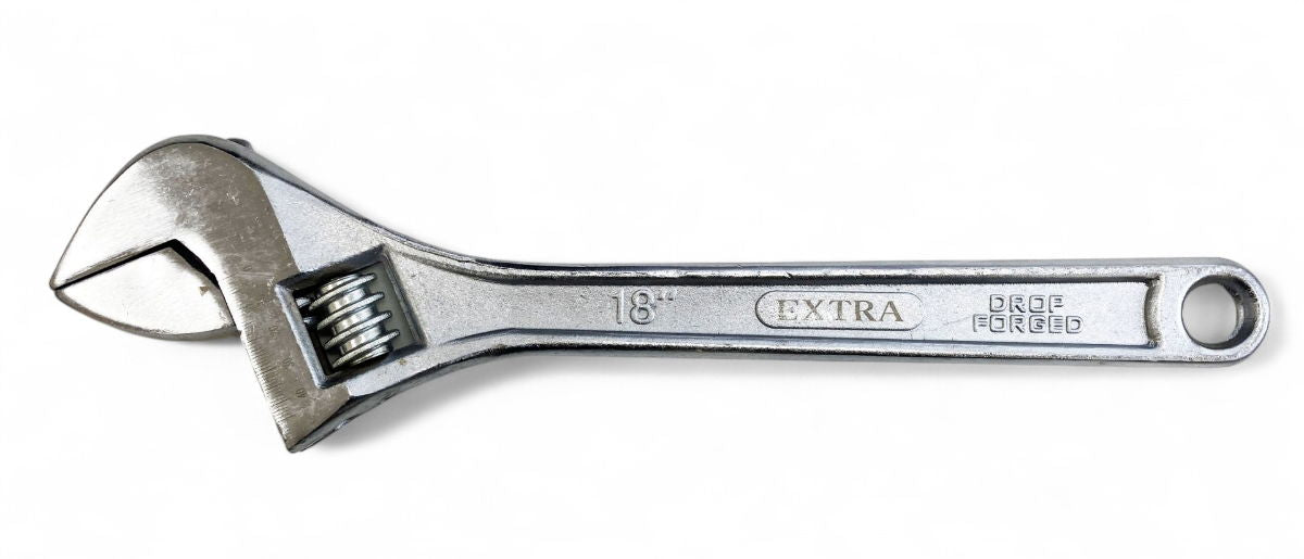 ADJUSTABLE SPANNER 18 MAX JAW 55mm DROP FORGED CHROME PLATED - TOOLZONE KDPSP047
