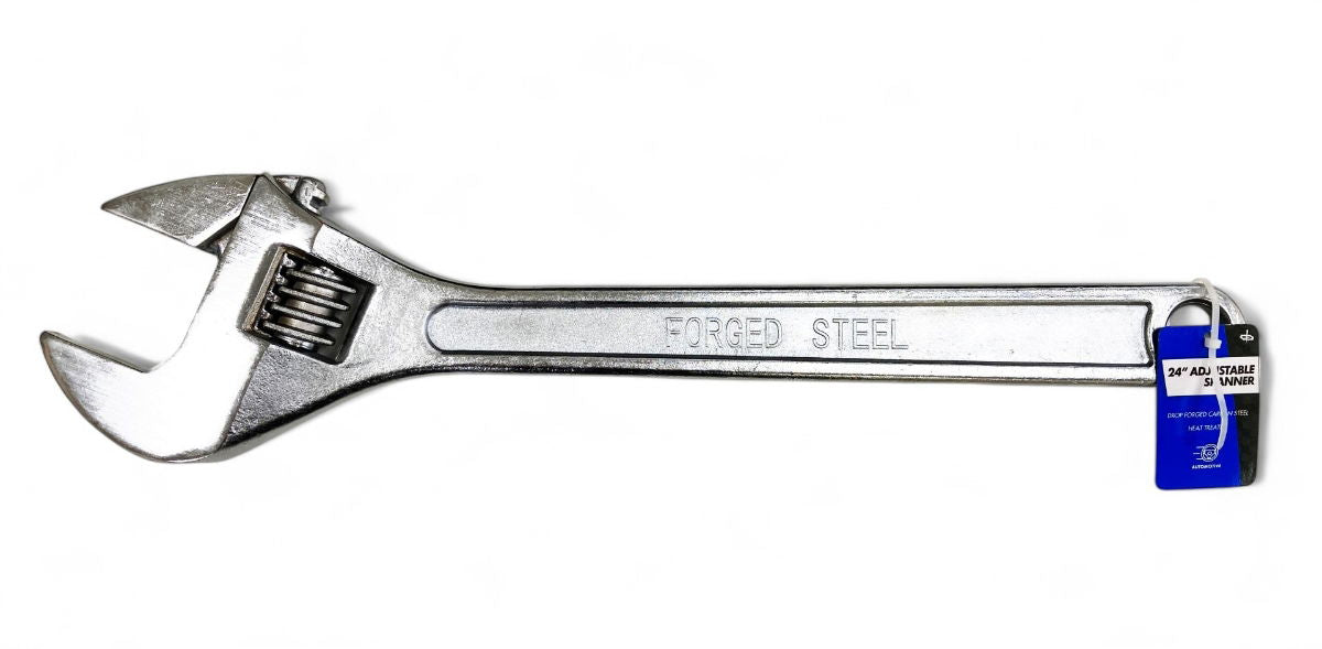 ADJUSTABLE SPANNER 24 MAX JAW 58mm DROP FORGED CHROME PLATED - TOOLZONE KDPSP048
