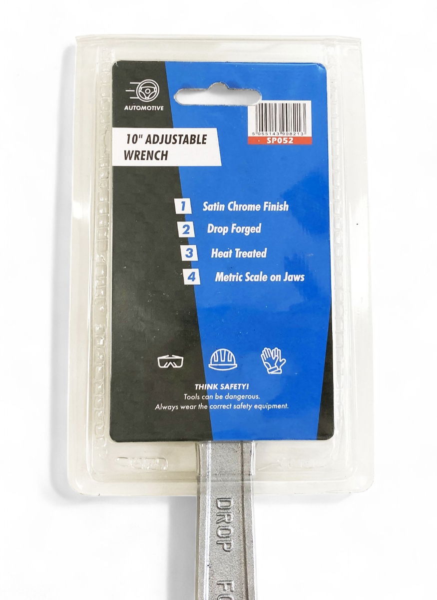 ADJUSTABLE SPANNER 10 MAX JAW 30mm DROP FORGED SATIN FINISH - TOOLZONE KDPSP052