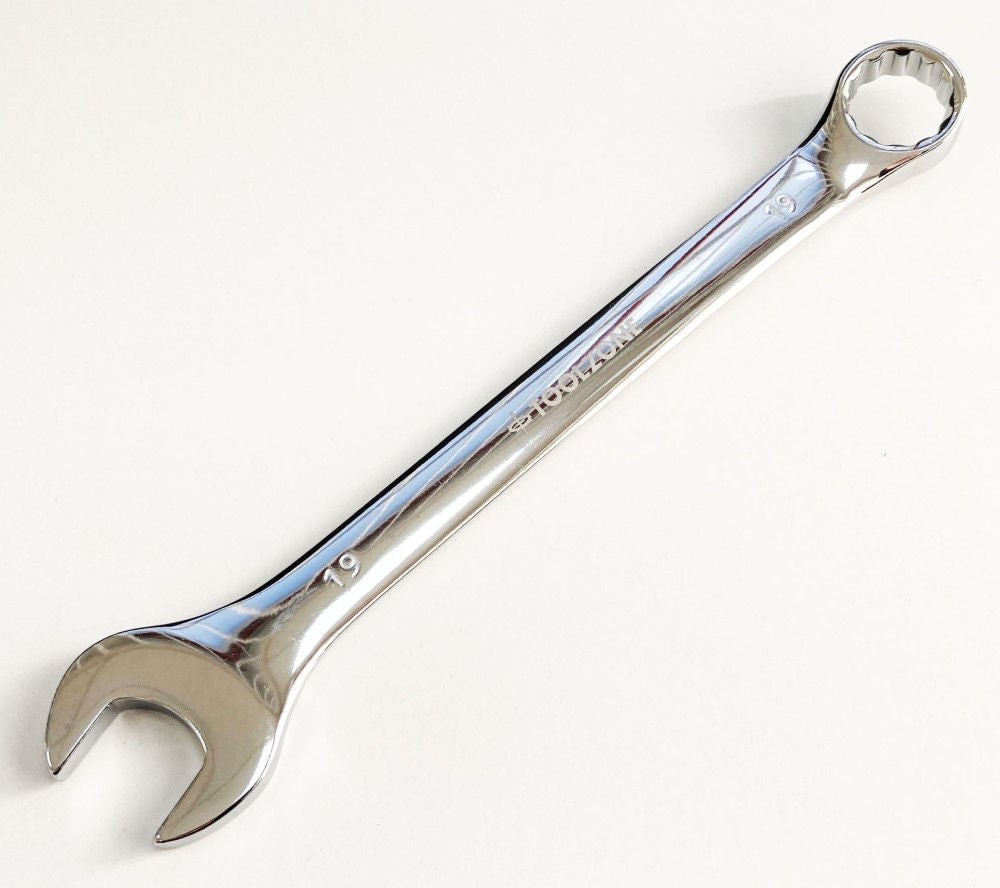 COMBINATION SPANNER 19mm POLISHED CHROME VANADIUM - TOOLZONE KDPSP116