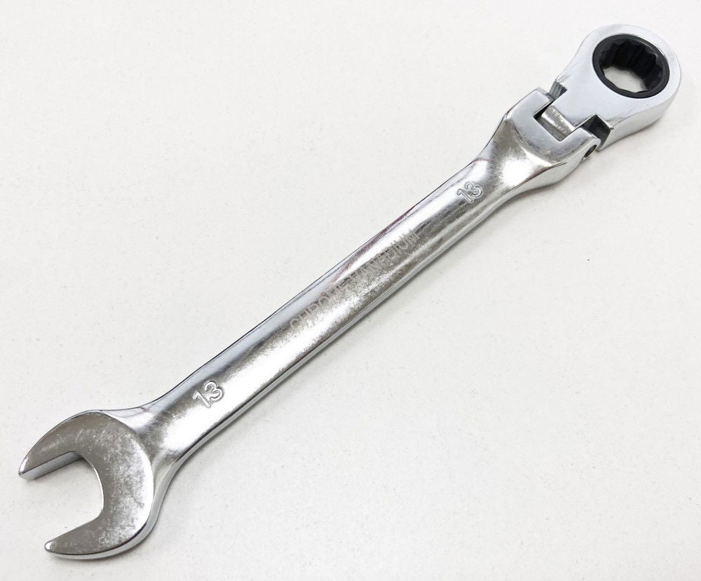 FLEXI RATCHET COMBINATION SPANNER 13mm 72 TEETH MIRROR POLISHED - TOOLZONE KDPSP137