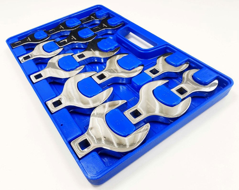 CROWS FOOT WRENCH SET 14pc JUMBO METRIC 1/2 DR FULLY POLISHED - TOOLZONE KDPSP140