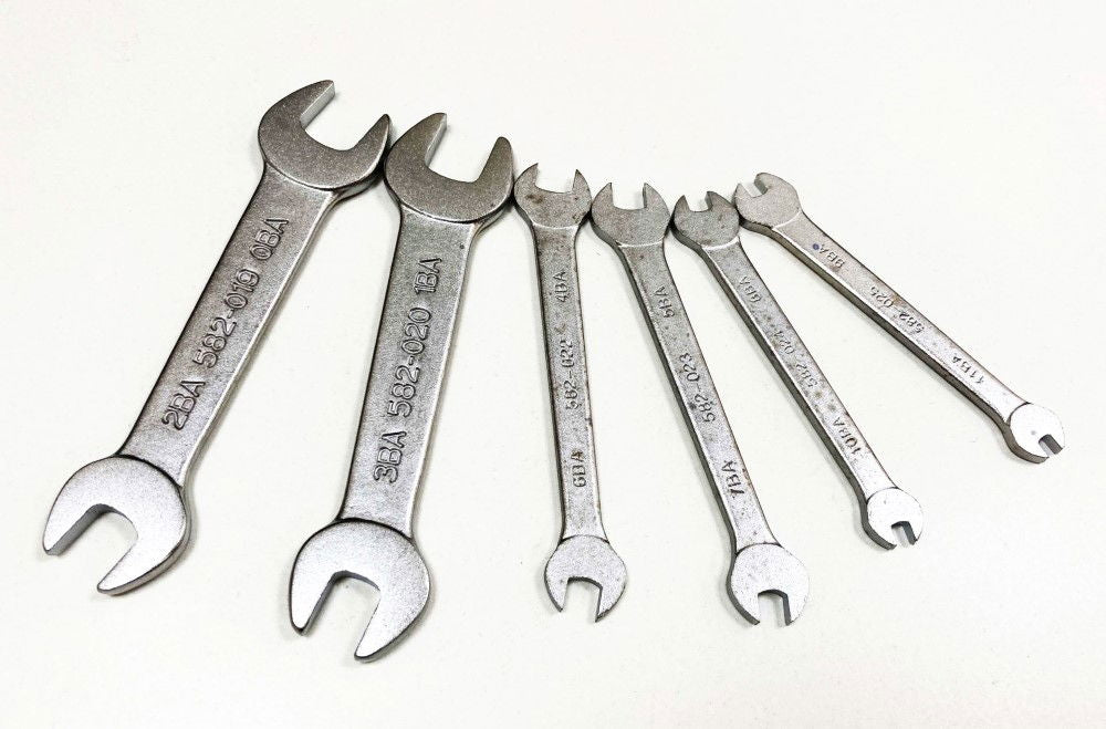 OPEN ENDED MIDGET SPANNER SET 6pc BA DOUBLE ENDED SATIN FINISH - TOOLZONE KDPSP146