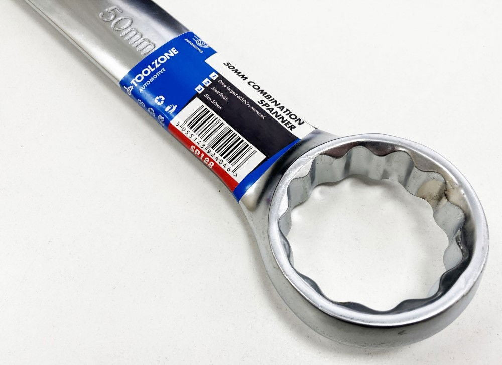 COMBINATION SPANNER 50mm 6150CRV MATT FINISH - TOOLZONE KDPSP188