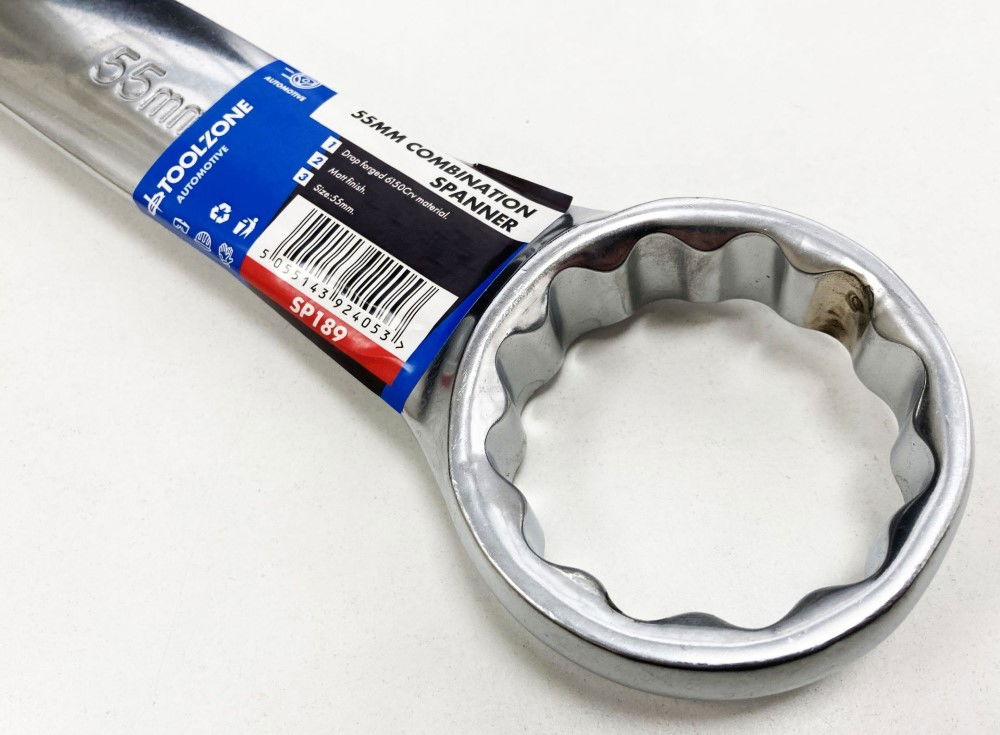 COMBINATION SPANNER 55mm 6150CRV MATT FINISH - TOOLZONE KDPSP189