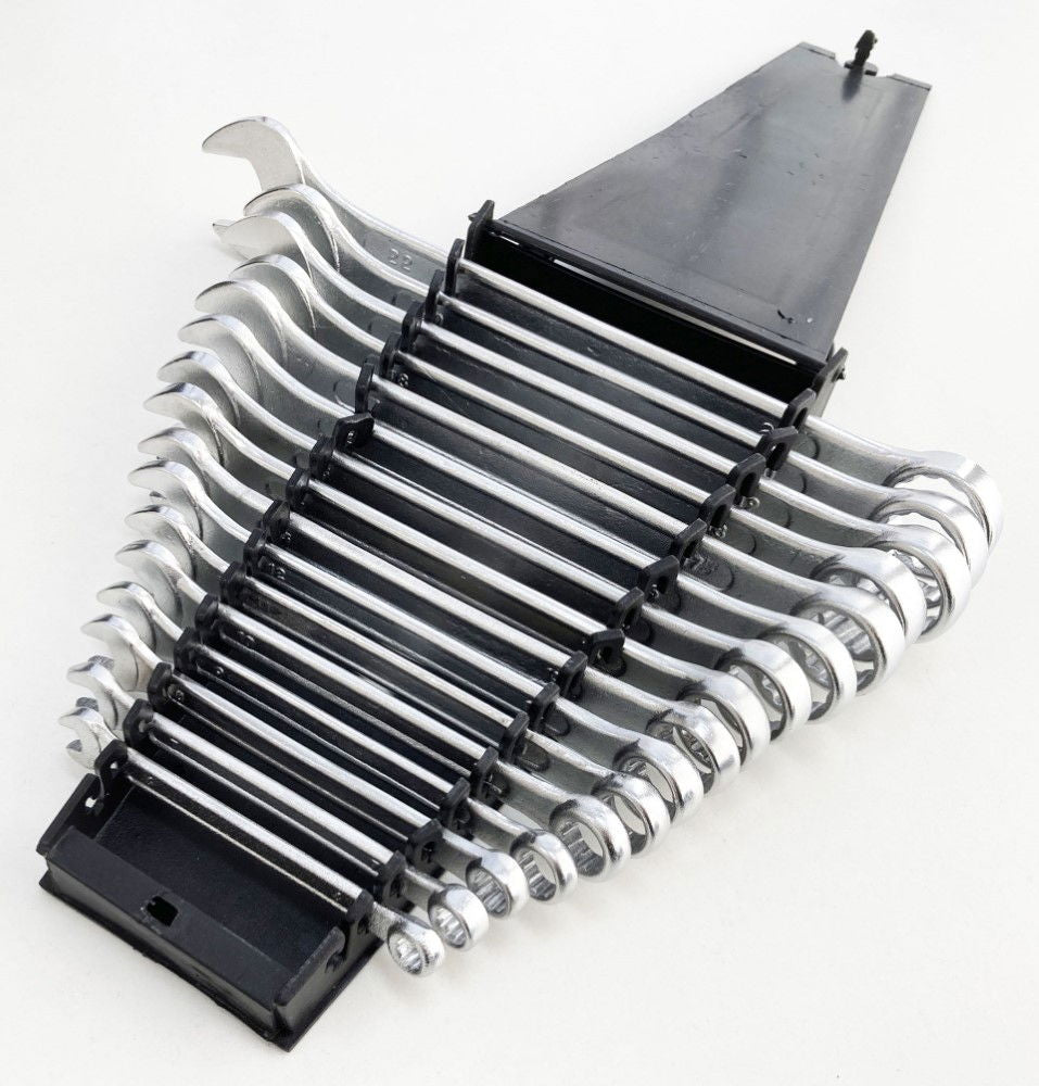 COMBINATION SPANNER SET 16pc 6-22mm DROP FORGED CHROME PLATED - TOOLZONE KDPSP193