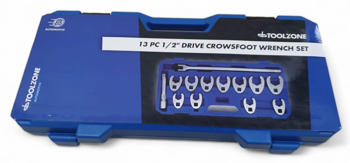 CROWFOOT WRENCH SET 1/2 DR 13pc 20-32mm 6150 CHROME MOLYBDENUM - TOOLZONE KDPSP195