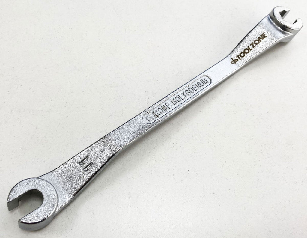 BRAKE LINE SPANNER 10 x 11mm 180mm OFFSET DESIGN - TOOLZONE KDPSP196