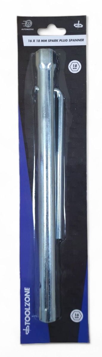 SPARK PLUG SPANNER 16 x 18mm 300mm INTEGRAL L SHAPE TOMMY BAR - TOOLZONE KDPSP197