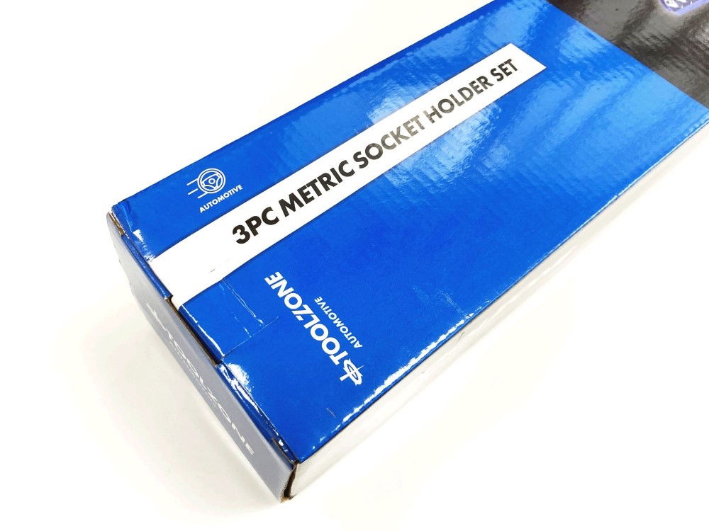 SOCKET HOLDER SET 3pc ABS PLASTIC 1/4 3/8 1/2 DRIVE METRIC MARKED - TOOLZONE KDPSS013