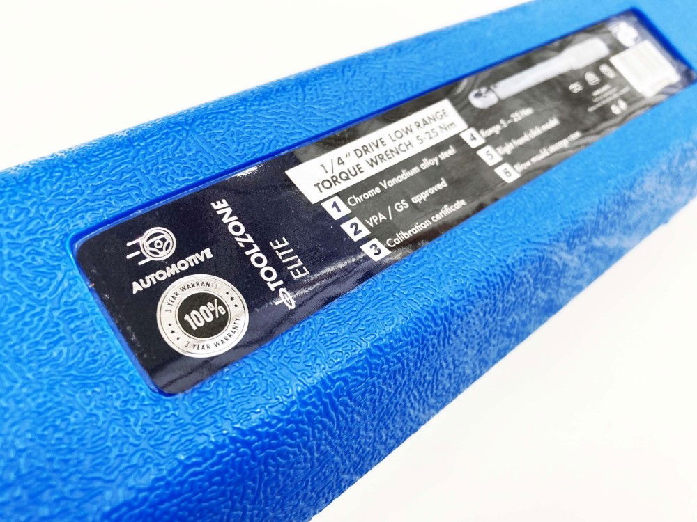 TORQUE WRENCH 1/4 DRIVE 5-25nm CALIBRATION CERTIFICATE LOCKING NUT - TOOLZONE KDPSS029