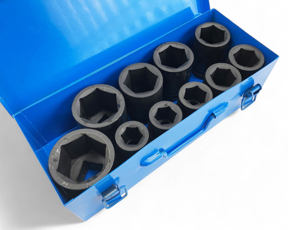 IMPACT SOCKET SET 1 DRIVE DEEP 10pc 22-50mm CHROME MOLYBDENUM - TOOLZONE KDPSS033