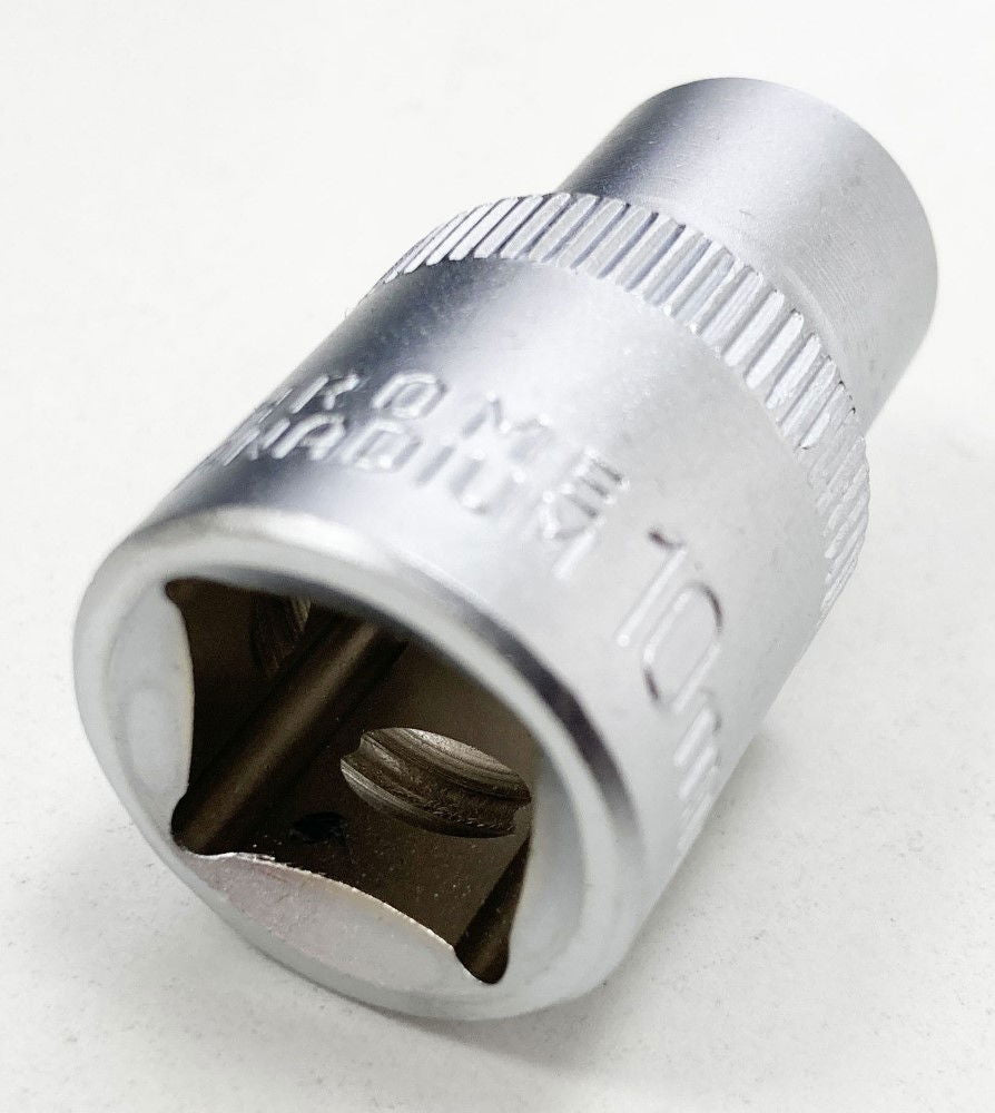 SOCKET 1/2 DRIVE 10mm CRV SATIN SINGLE HEX - TOOLZONE KDPSS069