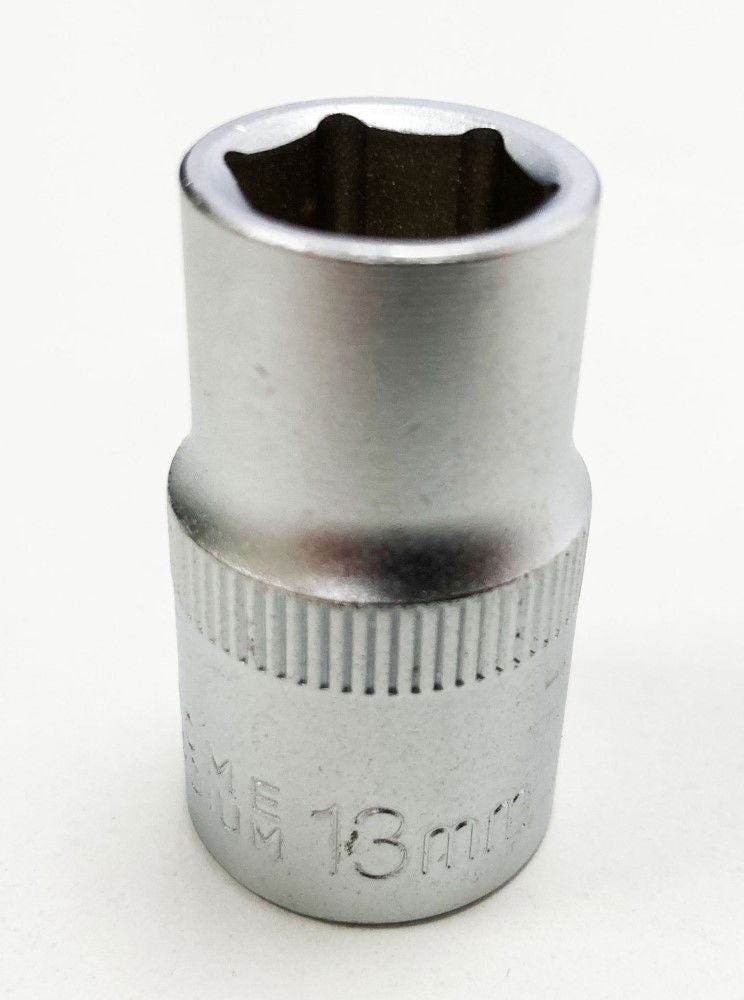 SOCKET 1/2 DRIVE 13mm CRV SATIN SINGLE HEX - TOOLZONE KDPSS072