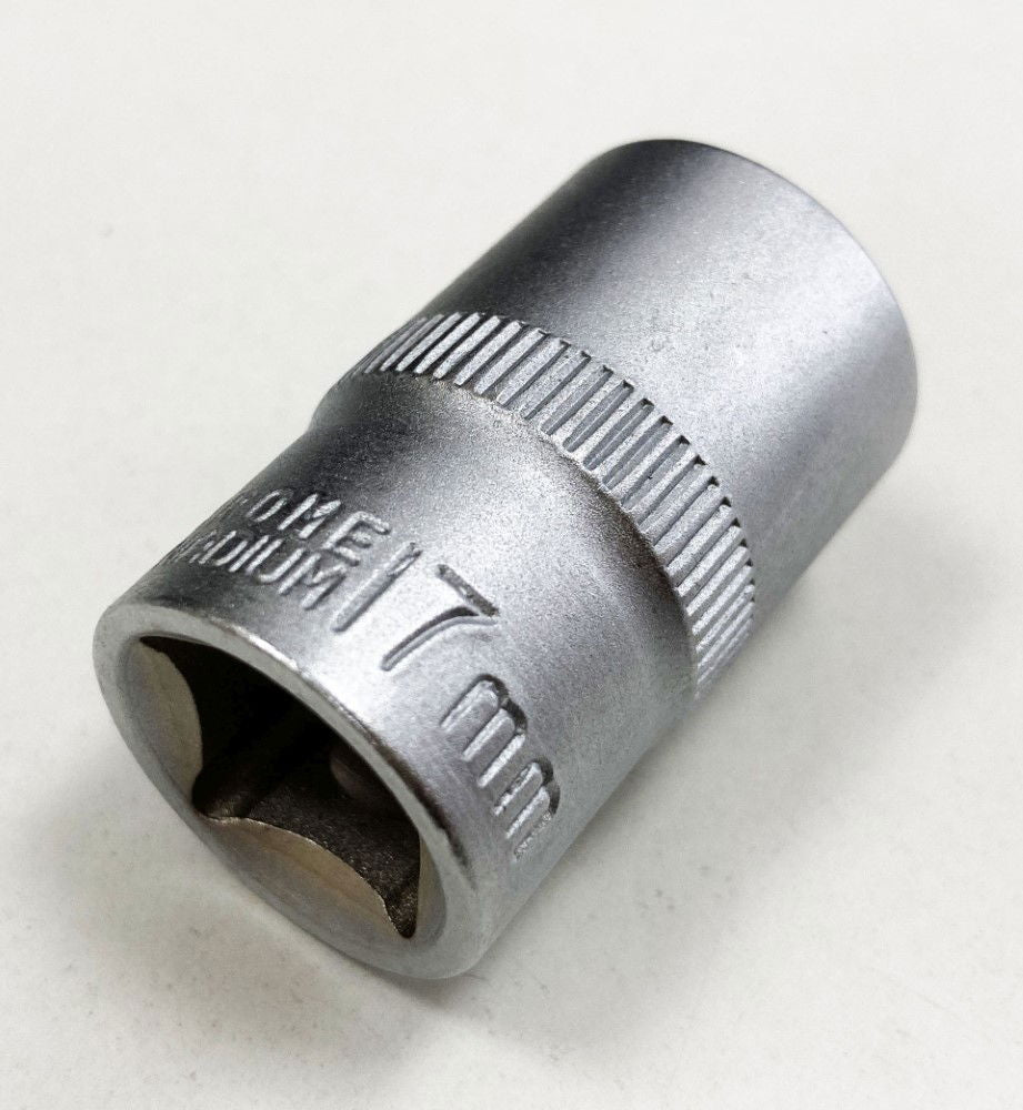 SOCKET 1/2 DRIVE 17mm CRV SATIN SINGLE HEX - TOOLZONE KDPSS076
