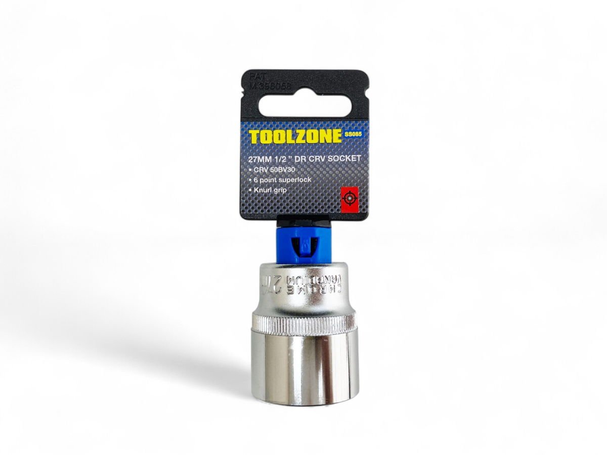 SOCKET 1/2 DRIVE 27mm CRV SATIN SINGLE HEX - TOOLZONE KDPSS085