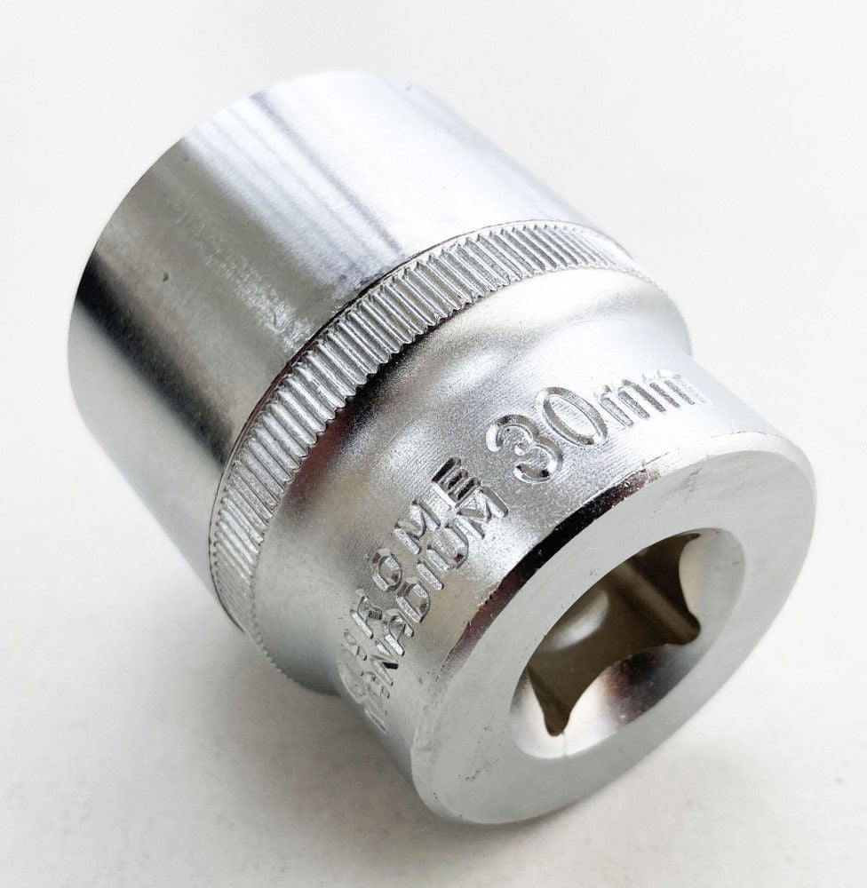 SOCKET 1/2 DRIVE 30mm CRV SATIN SINGLE HEX - TOOLZONE KDPSS087