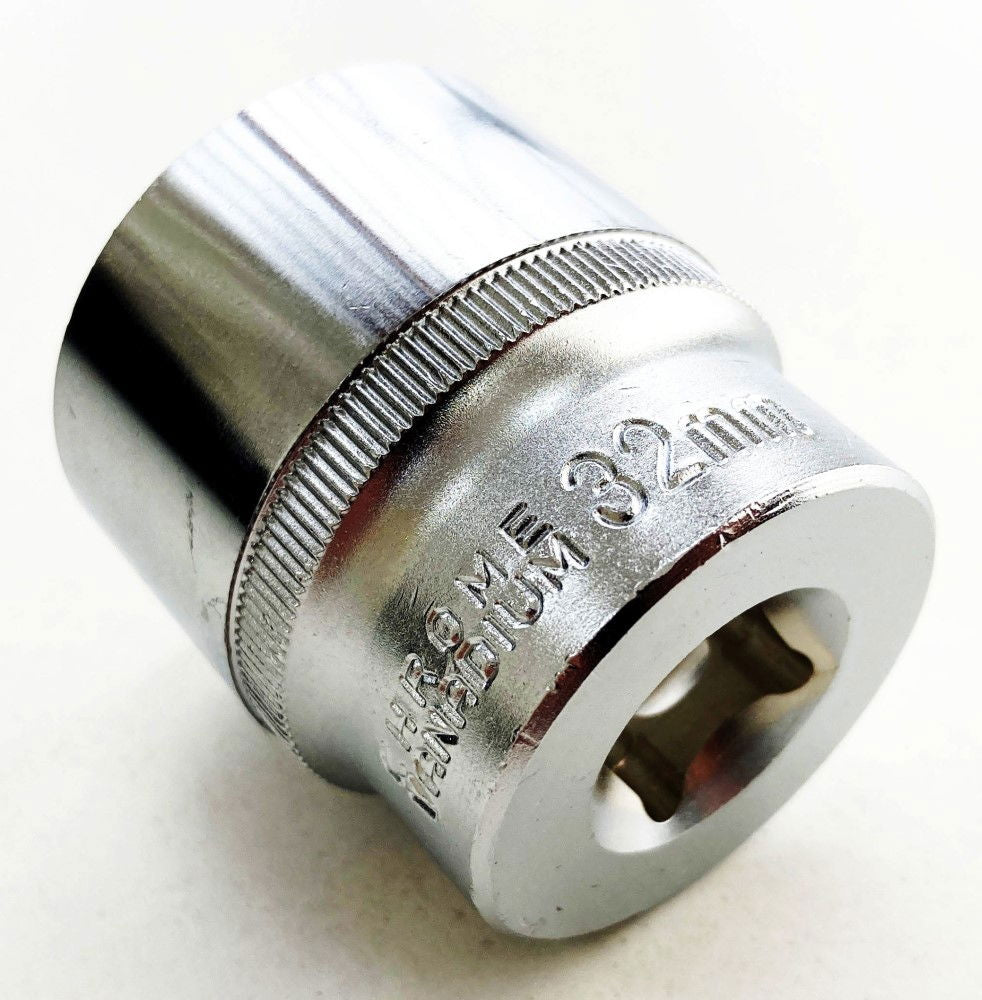 SOCKET 1/2 DRIVE 32mm CRV SATIN SINGLE HEX - TOOLZONE KDPSS088