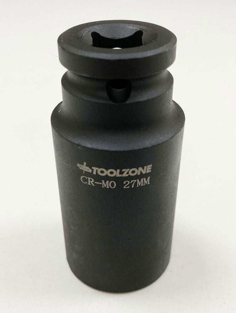 IMPACT SOCKET 1/2 DRIVE DEEP 27mm CRMO - TOOLZONE KDPSS131